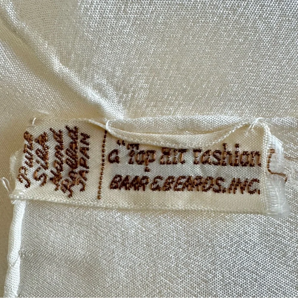 100% Silk Baar & Beards Scarf Cream 34”x31”